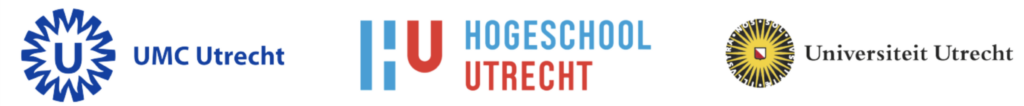 Logo's van UMC Utrecht, Hogeschool Utrecht en Universiteit Utrecht
